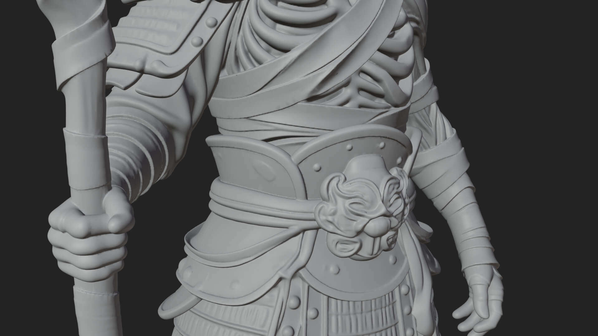 Mummy Warrior Statue Design 2 3D Print Model 3D Model