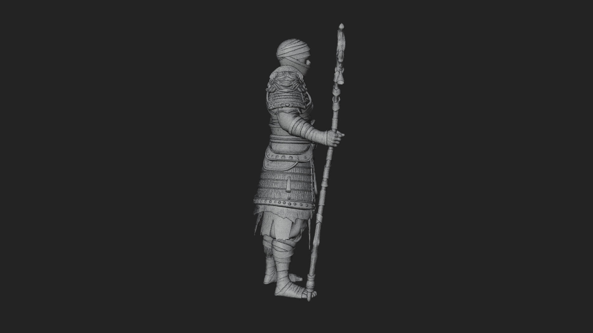 Mummy Warrior Statue Design 2 3D Print Model 3D Model
