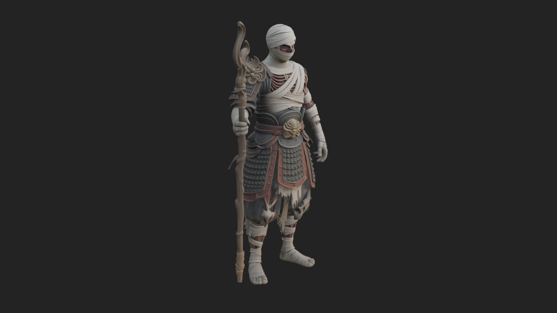 Mummy Warrior Statue Design 3 3D Print Model 3D Model