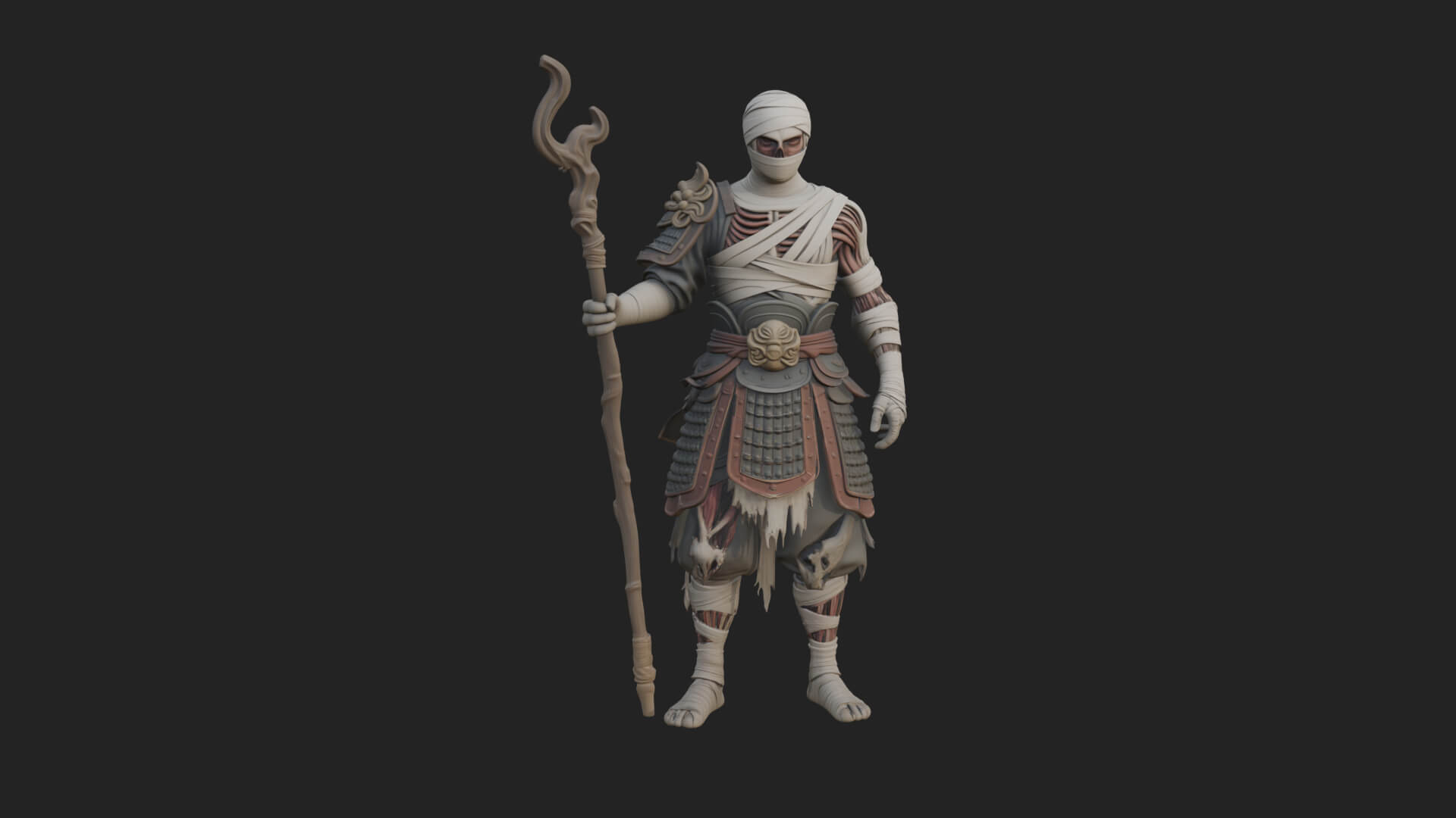 Mummy Warrior Statue Design 3 3D Print Model 3D Model