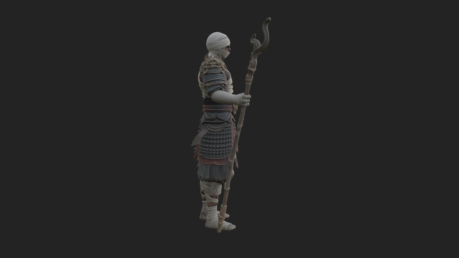 Mummy Warrior Statue Design 3 3D Print Model 3D Model