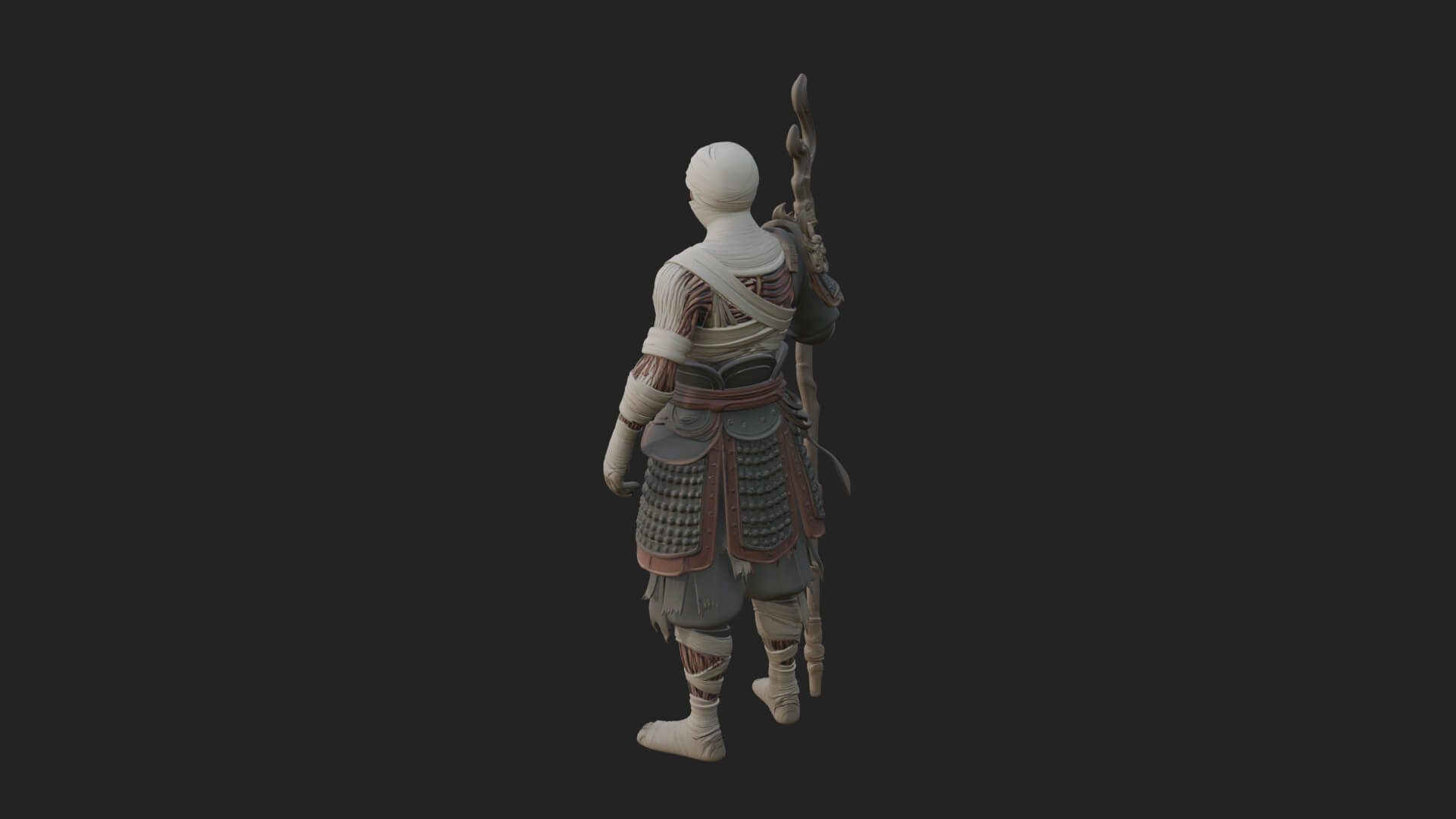 Mummy Warrior Statue Design 3 3D Print Model 3D Model
