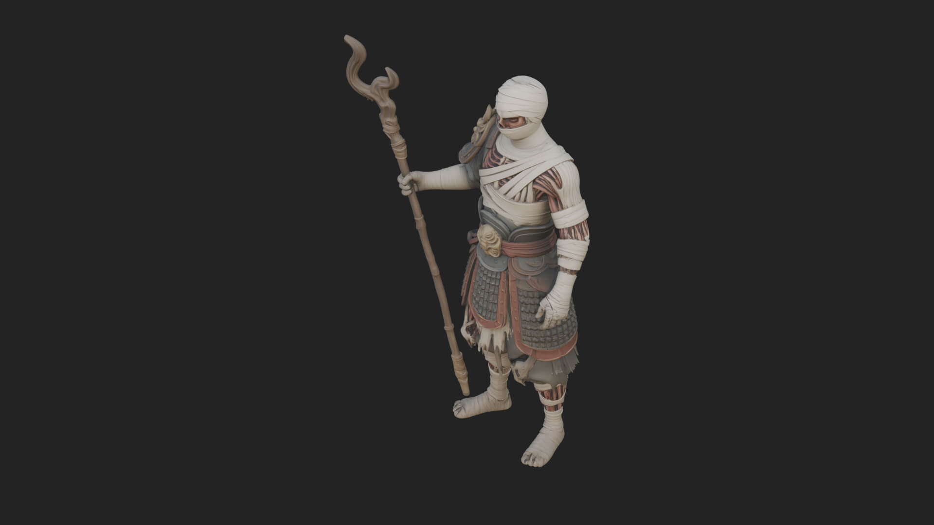 Mummy Warrior Statue Design 3 3D Print Model 3D Model
