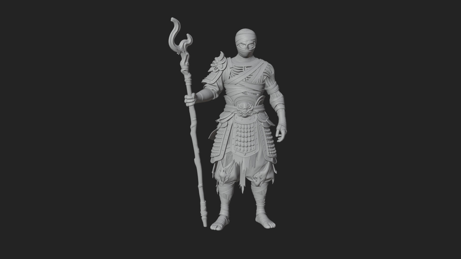 Mummy Warrior Statue Design 3 3D Print Model 3D Model