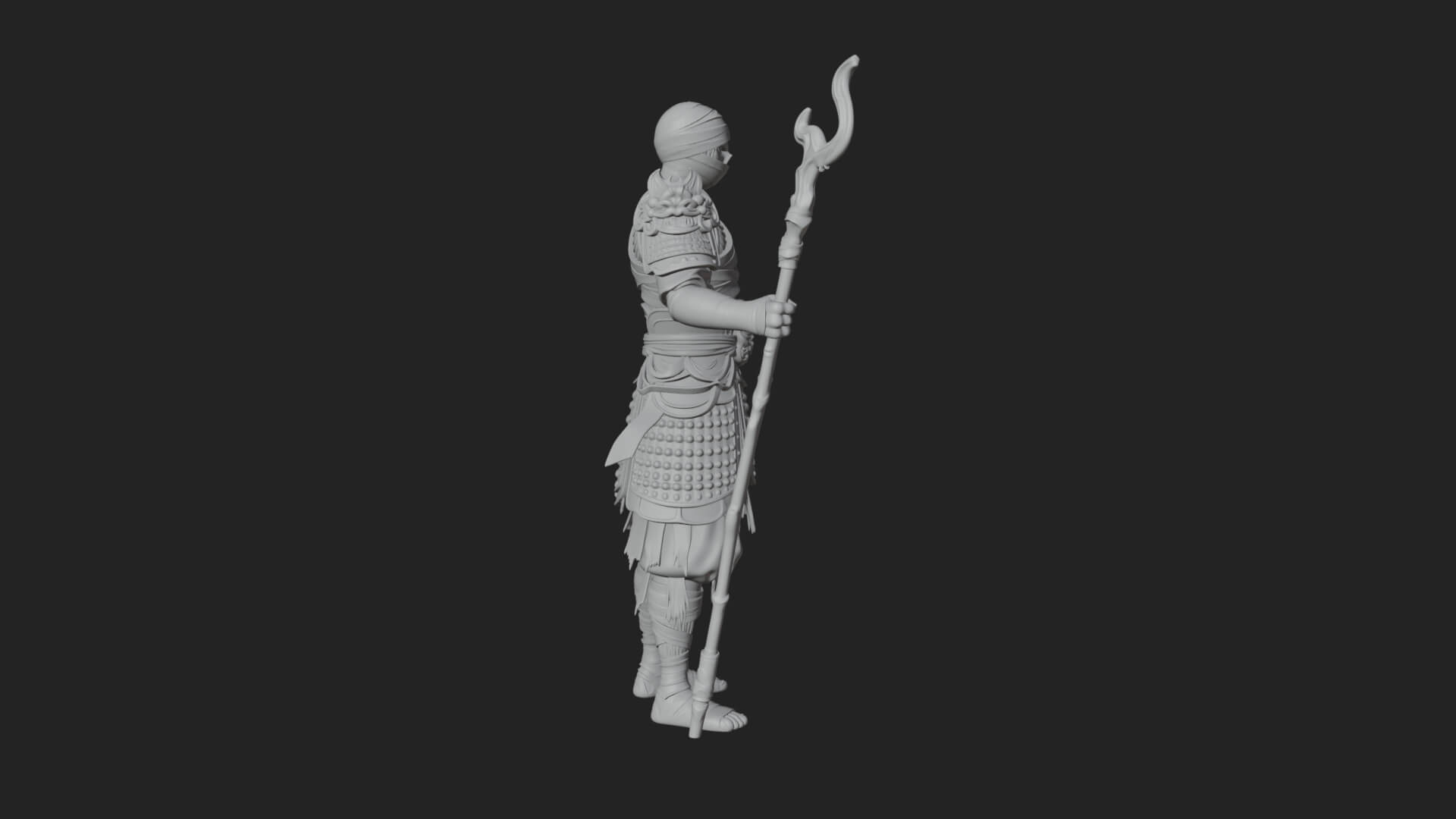 Mummy Warrior Statue Design 3 3D Print Model 3D Model