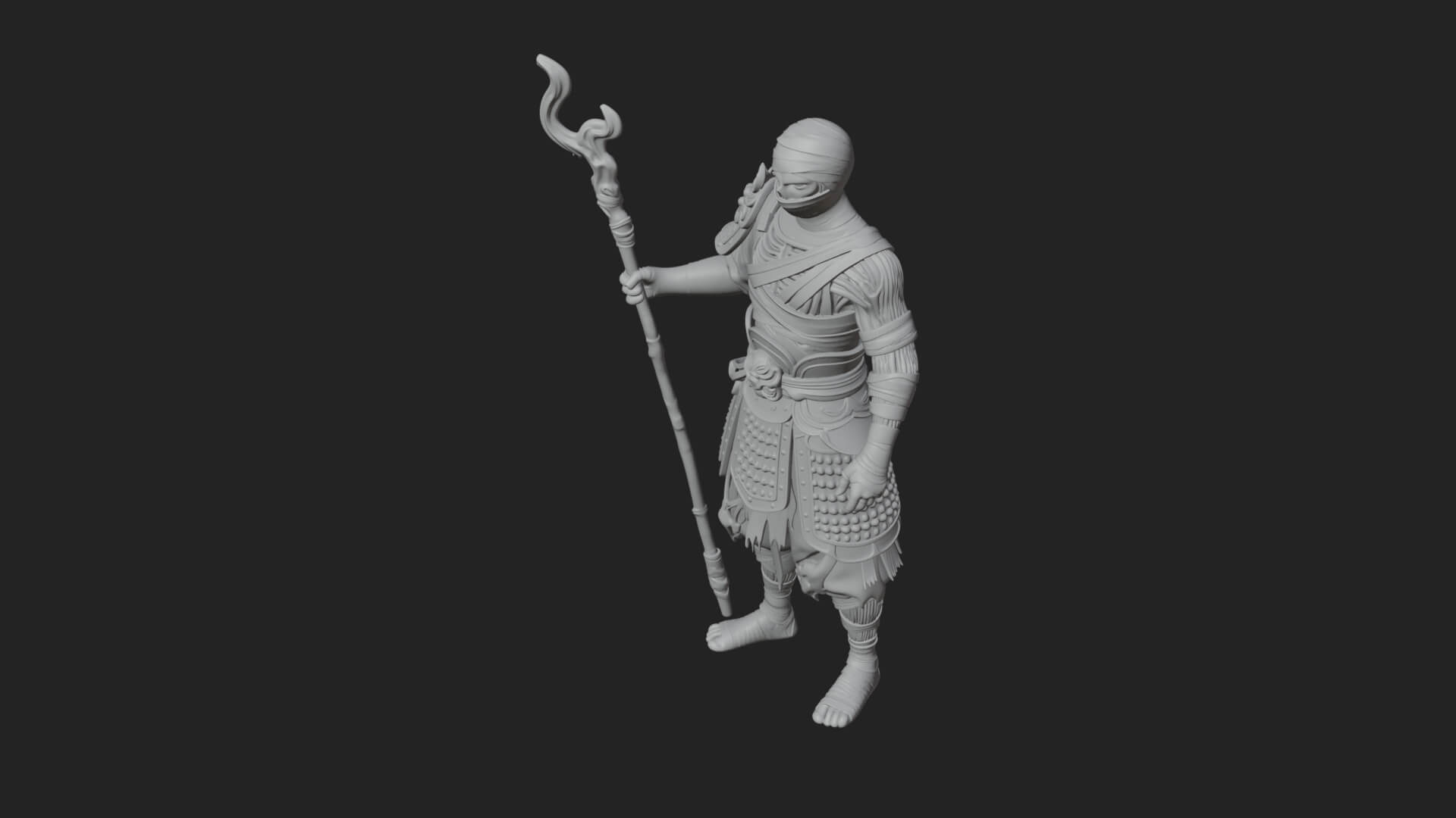 Mummy Warrior Statue Design 3 3D Print Model 3D Model