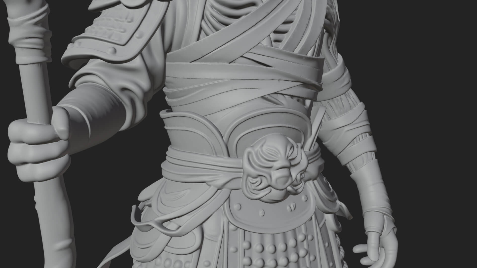 Mummy Warrior Statue Design 3 3D Print Model 3D Model