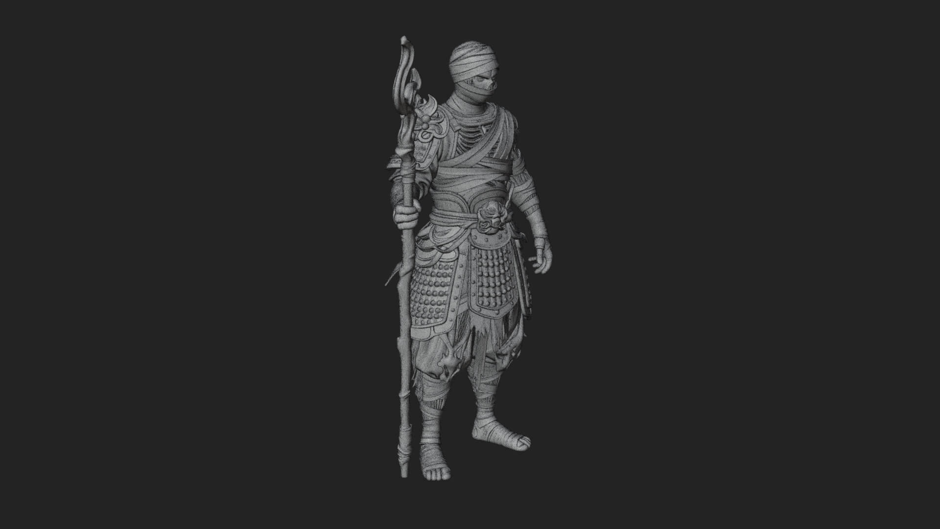 Mummy Warrior Statue Design 3 3D Print Model 3D Model
