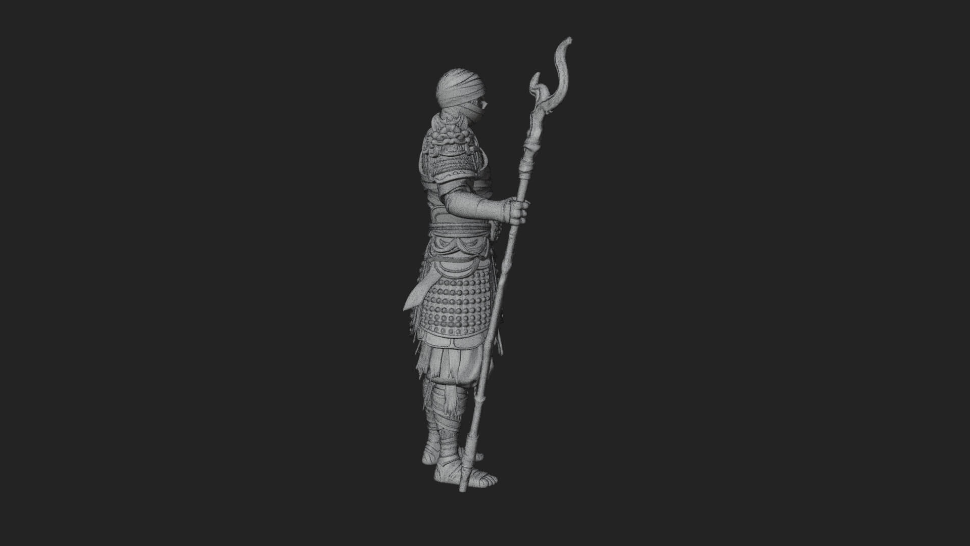 Mummy Warrior Statue Design 3 3D Print Model 3D Model