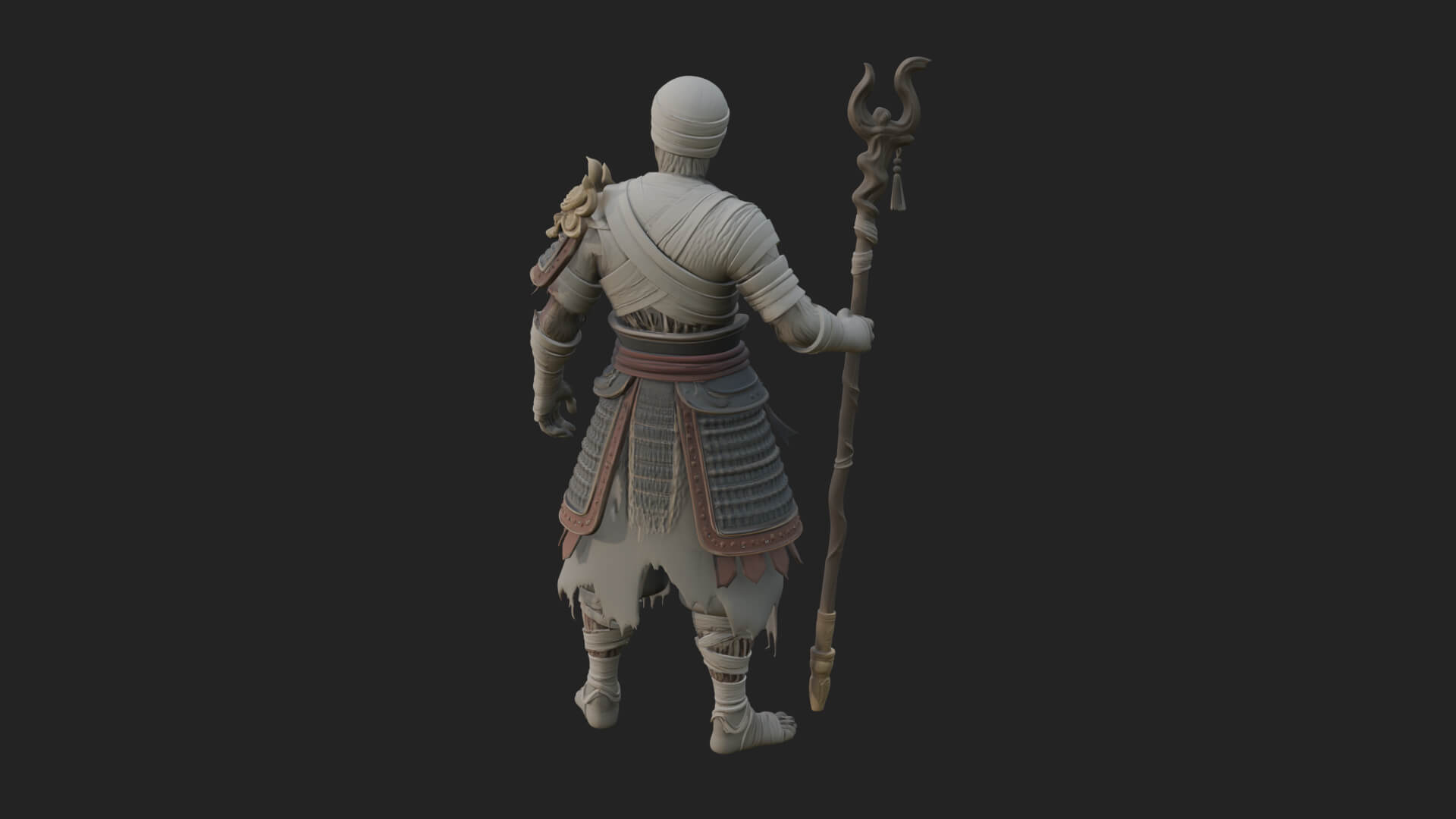 Mummy Warrior Statue Design 4 3D Print Model 3D Model
