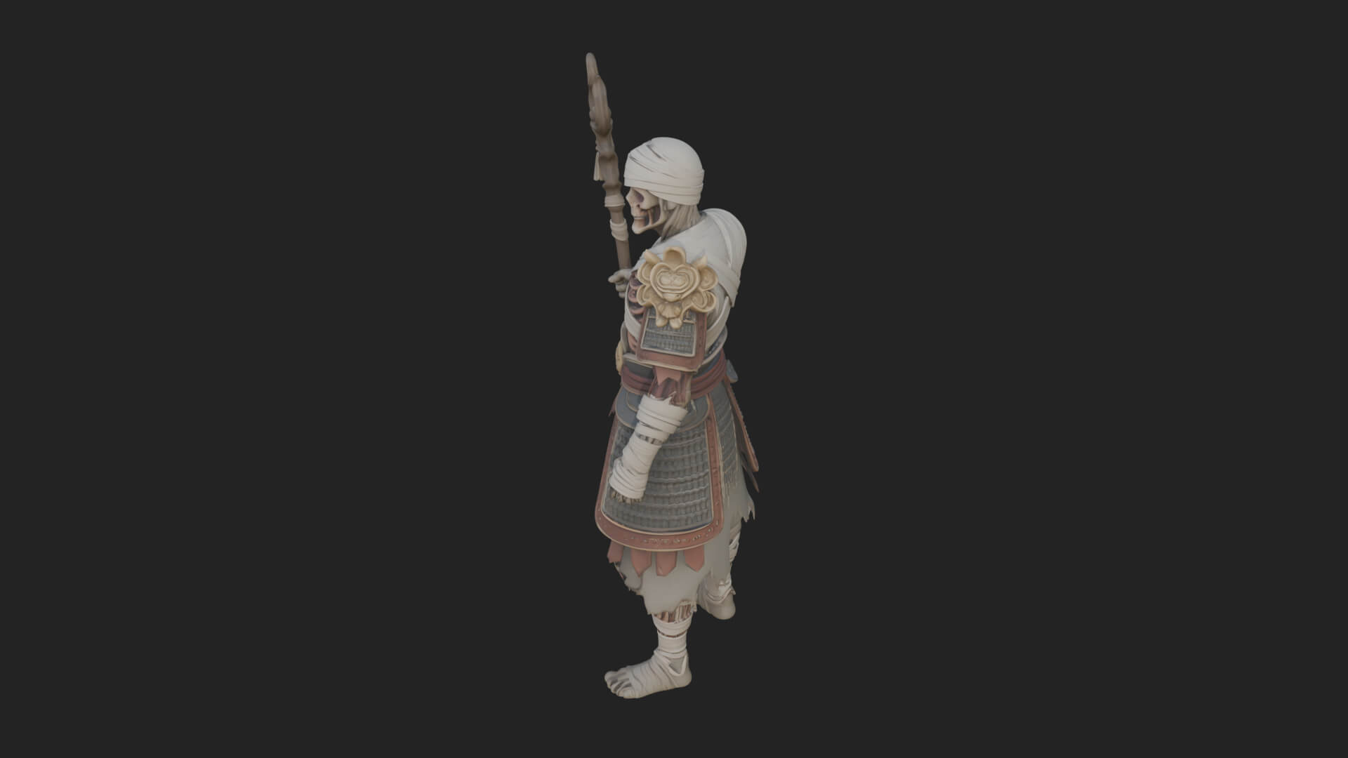 Mummy Warrior Statue Design 4 3D Print Model 3D Model