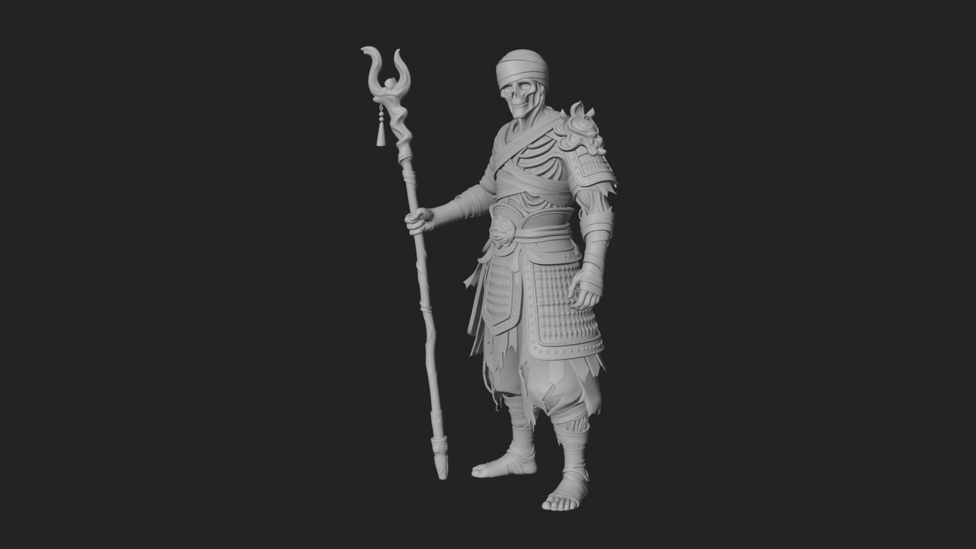 Mummy Warrior Statue Design 4 3D Print Model 3D Model