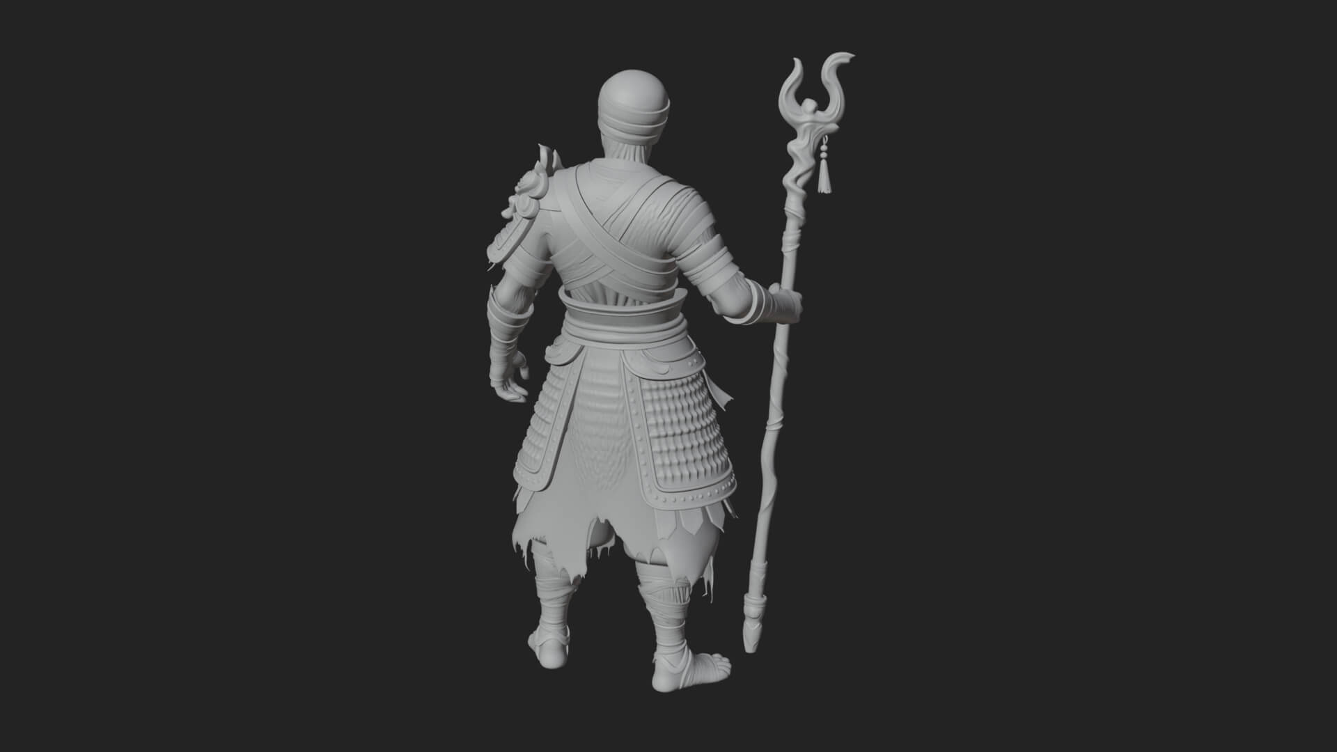 Mummy Warrior Statue Design 4 3D Print Model 3D Model
