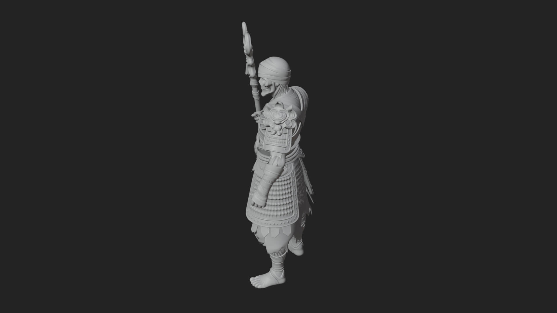 Mummy Warrior Statue Design 4 3D Print Model 3D Model