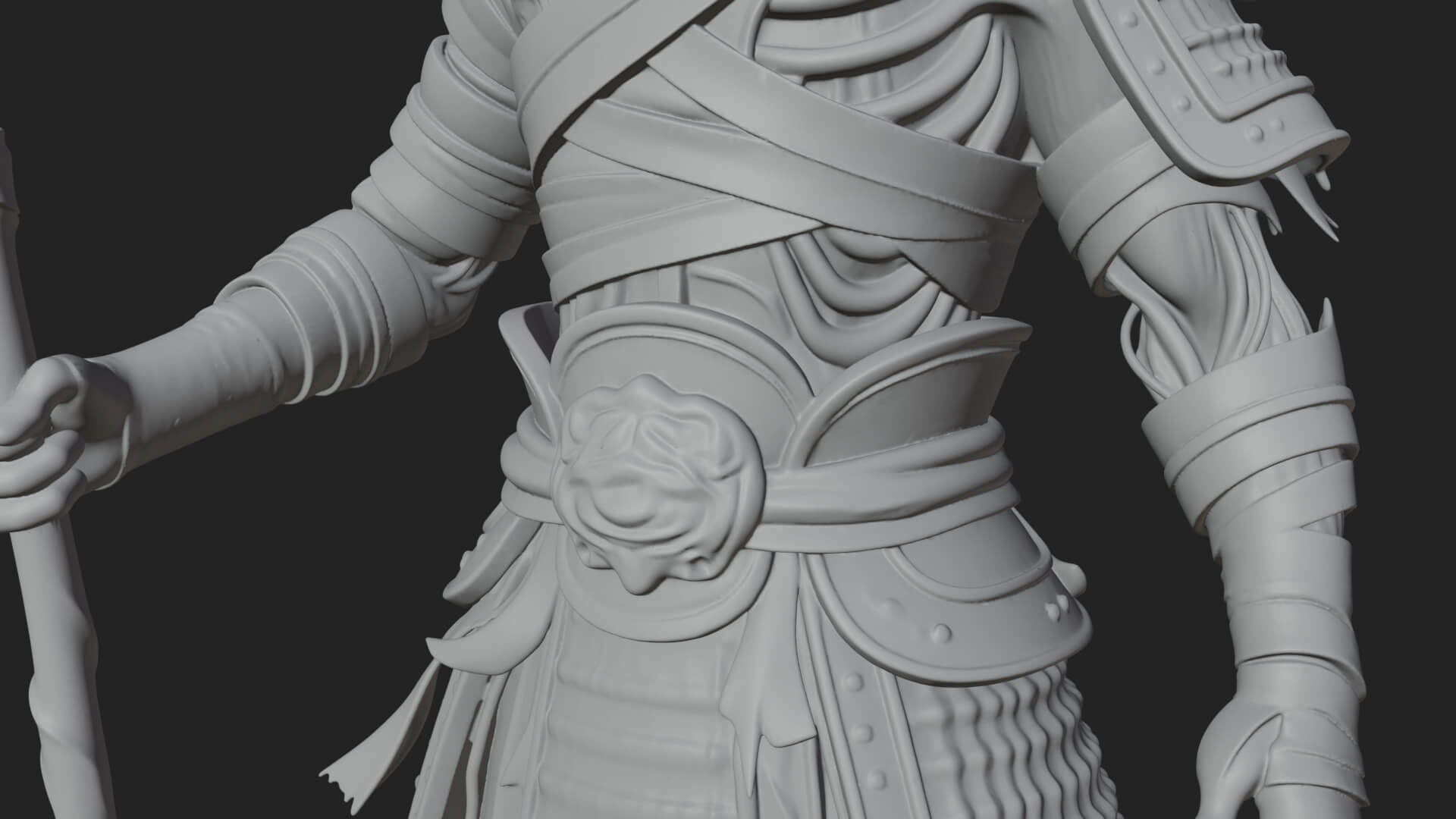 Mummy Warrior Statue Design 4 3D Print Model 3D Model