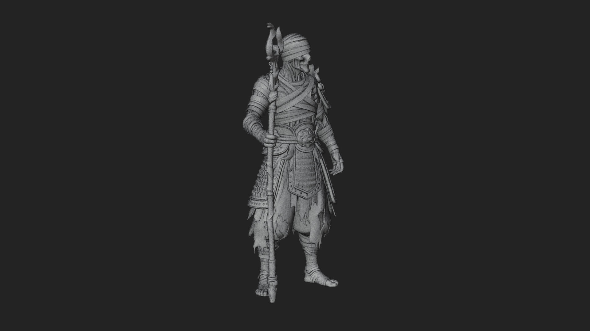 Mummy Warrior Statue Design 4 3D Print Model 3D Model