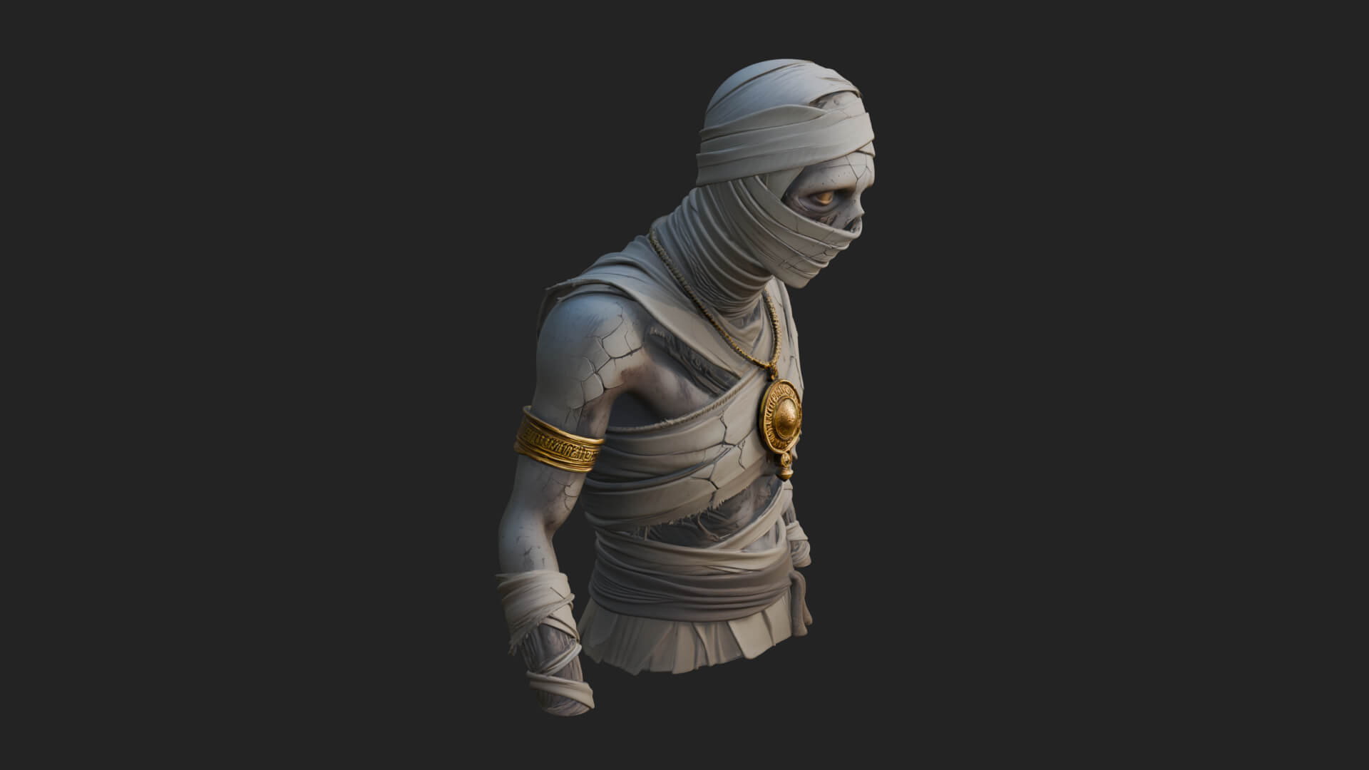Mummy Warrior Statue Design 5 3D Print Model 3D Model