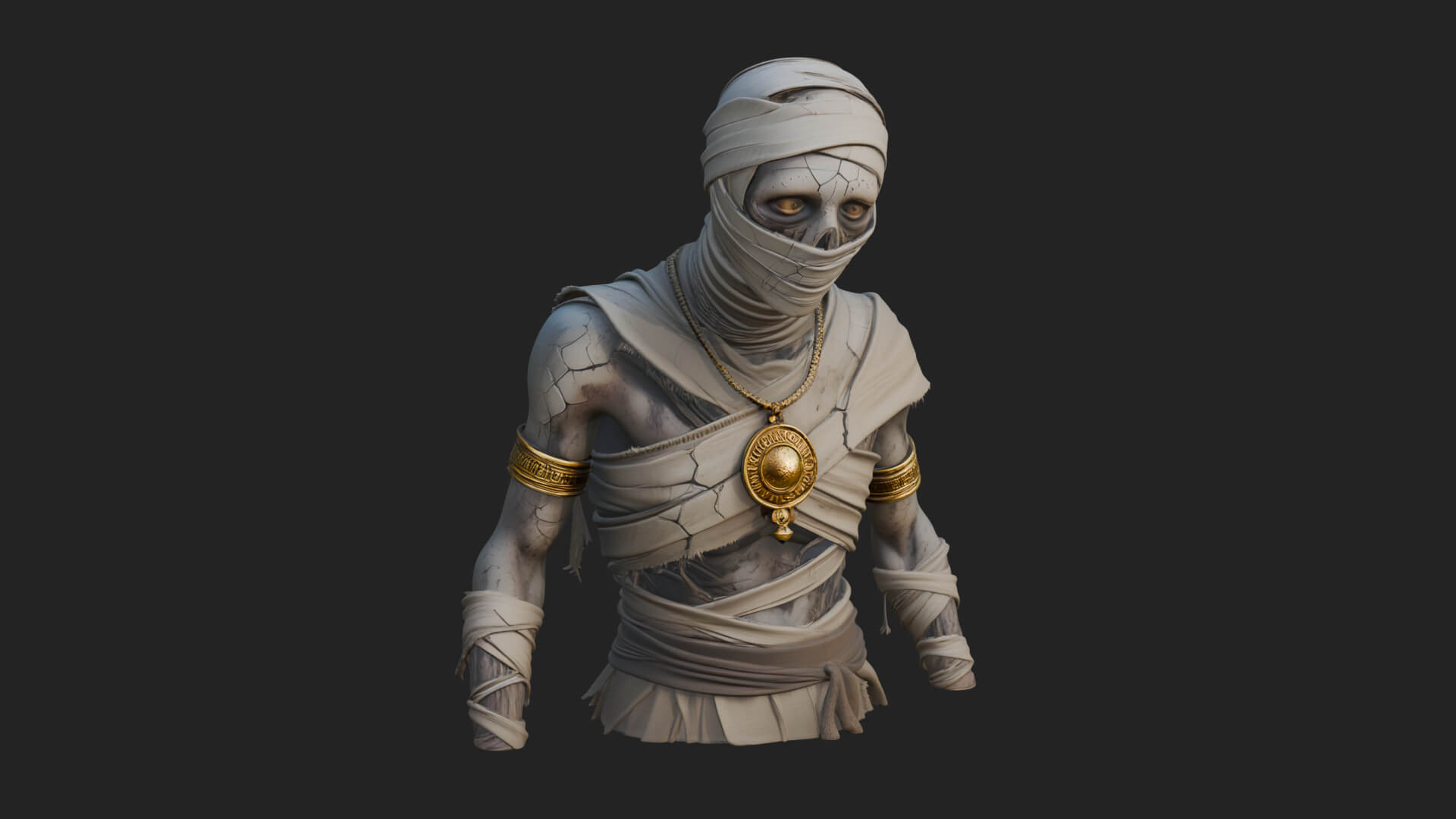 Mummy Warrior Statue Design 5 3D Print Model 3D Model