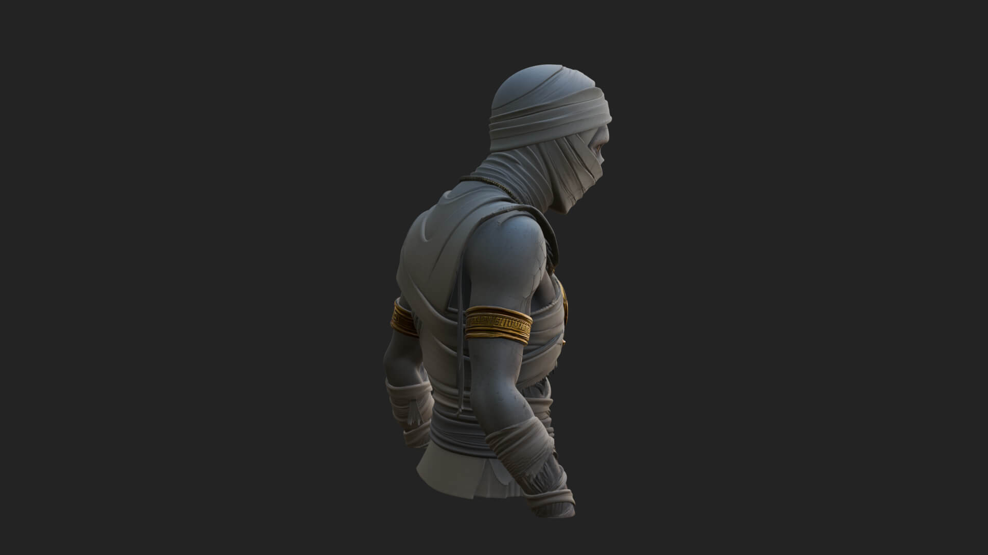 Mummy Warrior Statue Design 5 3D Print Model 3D Model