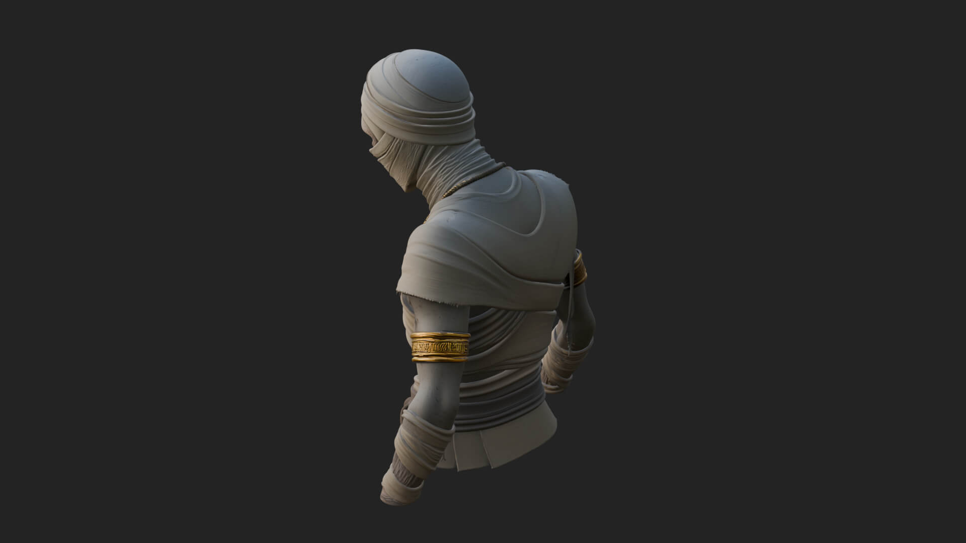 Mummy Warrior Statue Design 5 3D Print Model 3D Model
