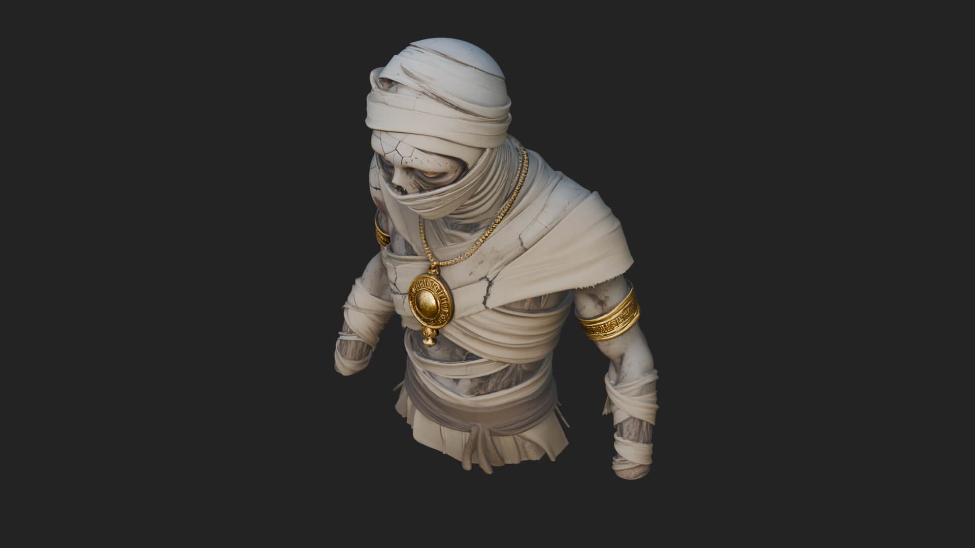 Mummy Warrior Statue Design 5 3D Print Model 3D Model