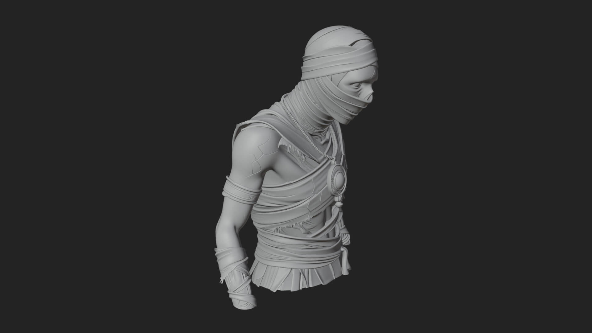 Mummy Warrior Statue Design 5 3D Print Model 3D Model