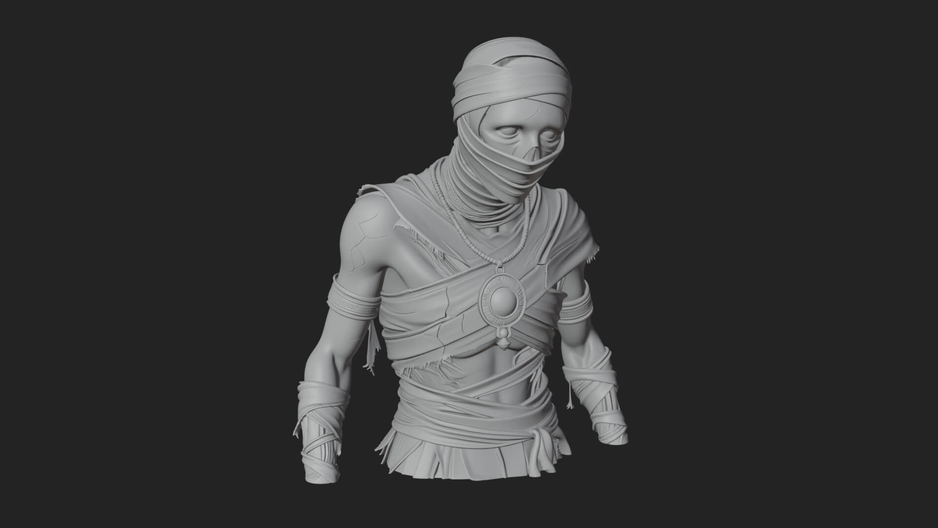 Mummy Warrior Statue Design 5 3D Print Model 3D Model