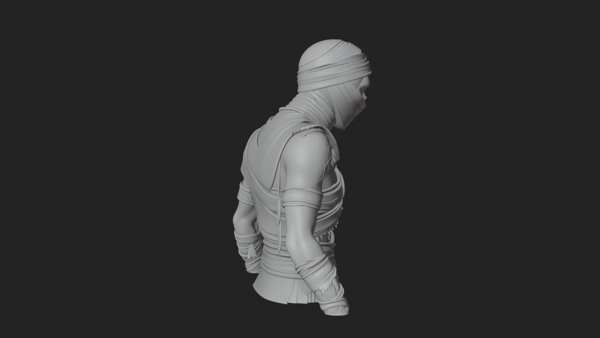 Mummy Warrior Statue Design 5 3D Print Model 3D Model