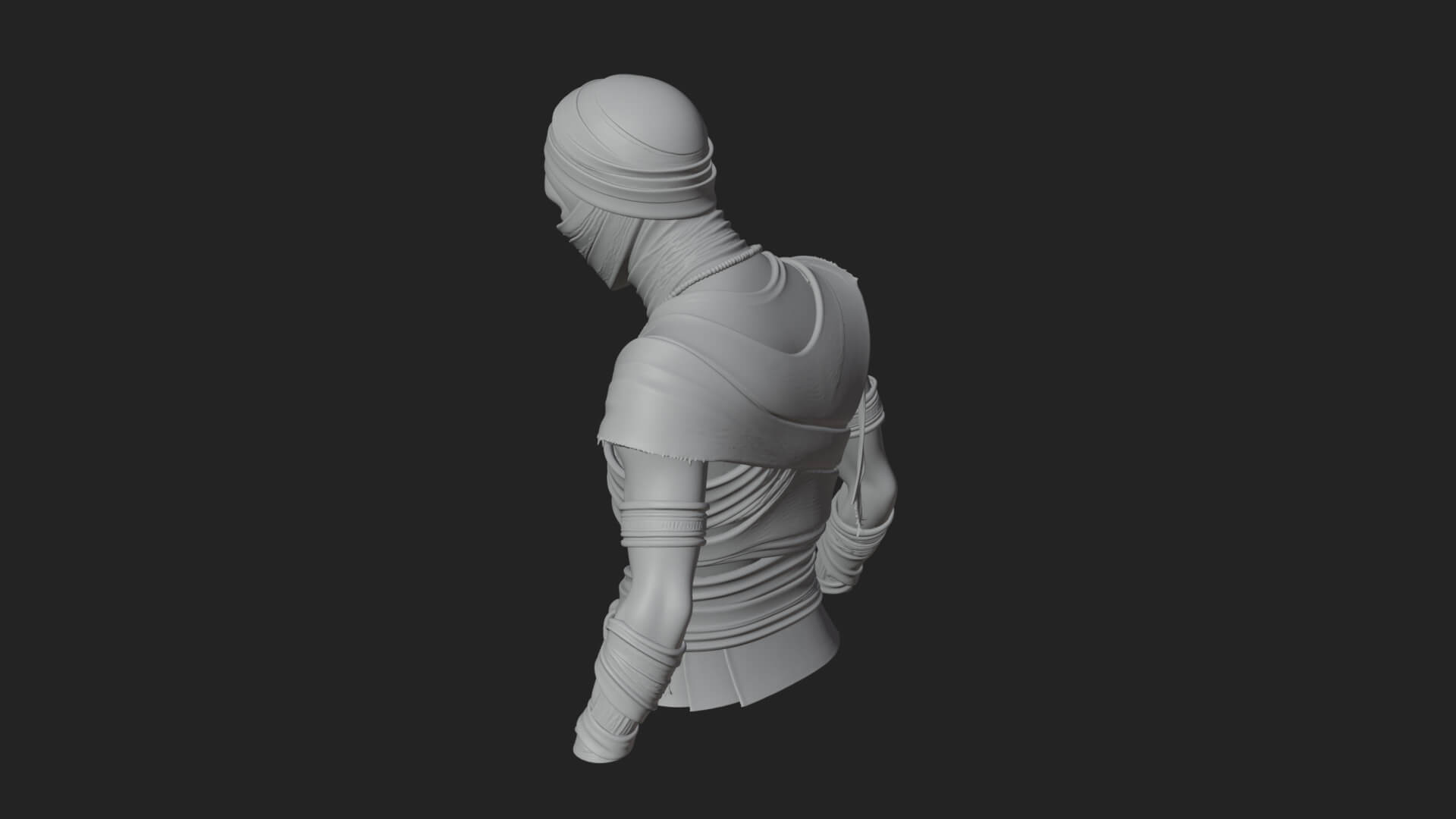 Mummy Warrior Statue Design 5 3D Print Model 3D Model