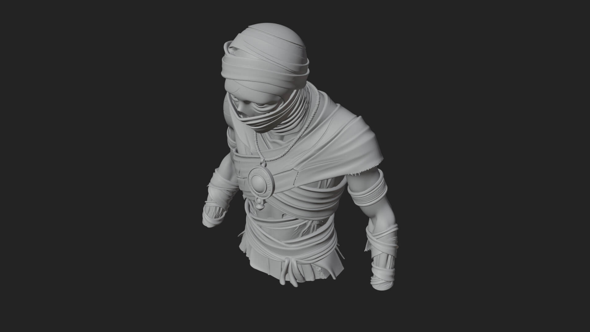 Mummy Warrior Statue Design 5 3D Print Model 3D Model
