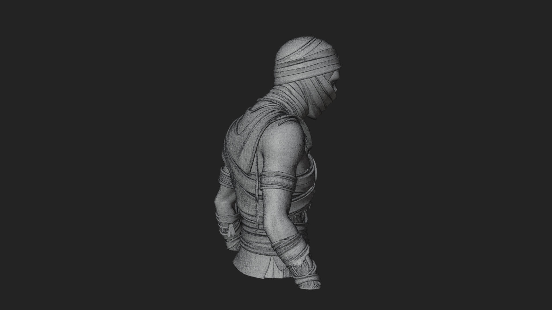 Mummy Warrior Statue Design 5 3D Print Model 3D Model