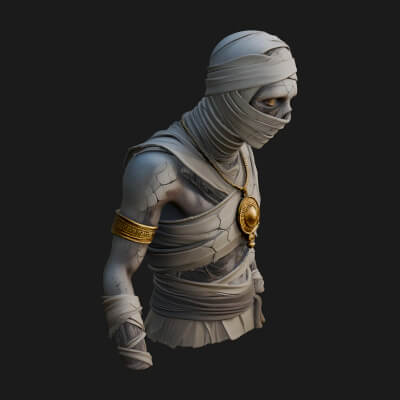 Mummy Warrior Statue Design 5 3D Print Model