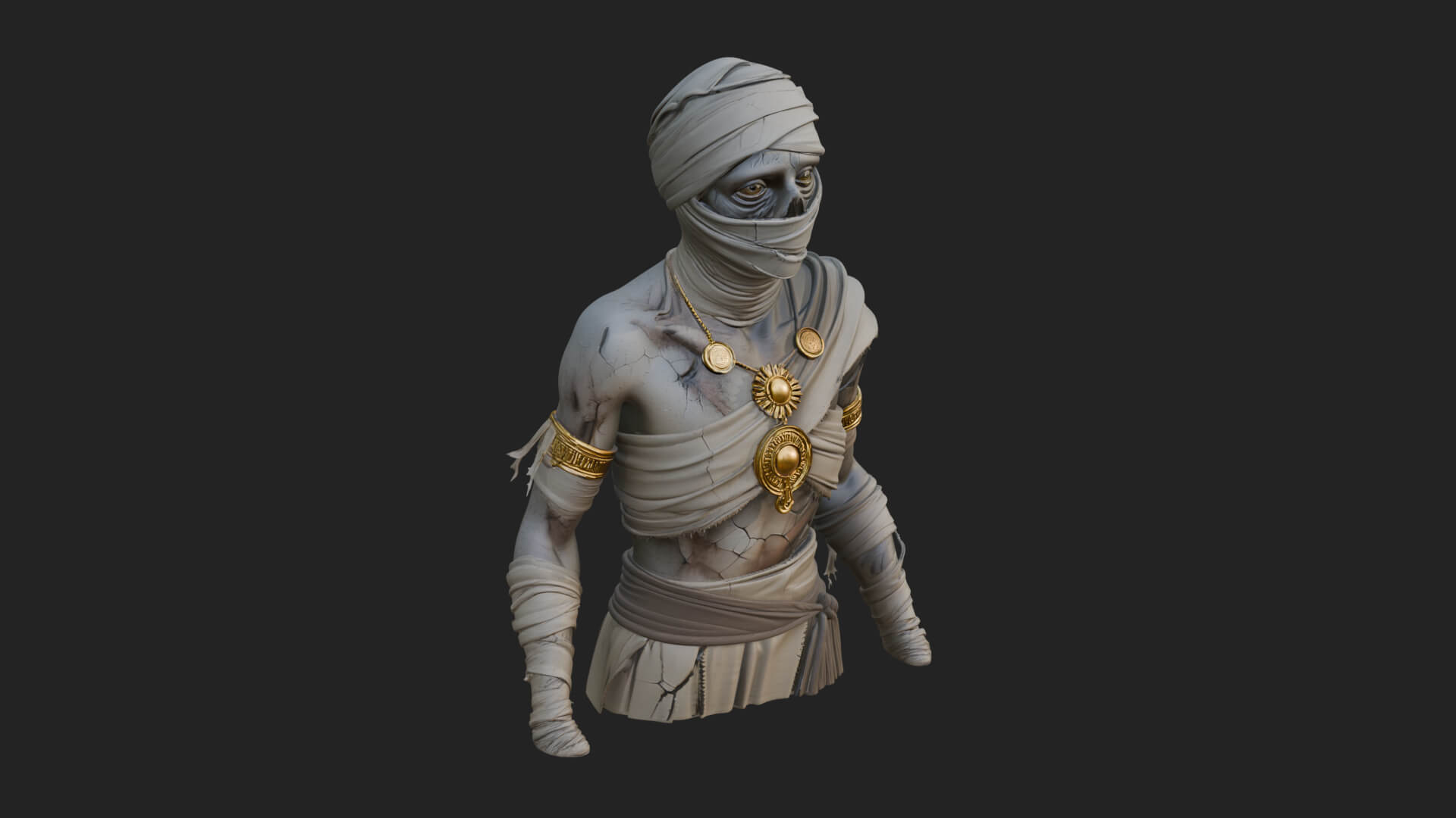 Mummy Warrior Statue Design 6 3D Print Model 3D Model