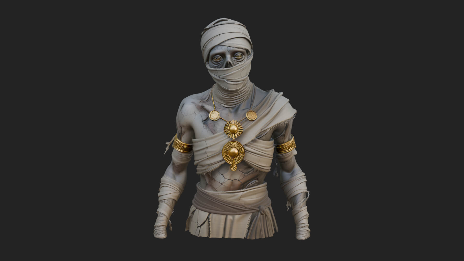 Mummy Warrior Statue Design 6 3D Print Model 3D Model