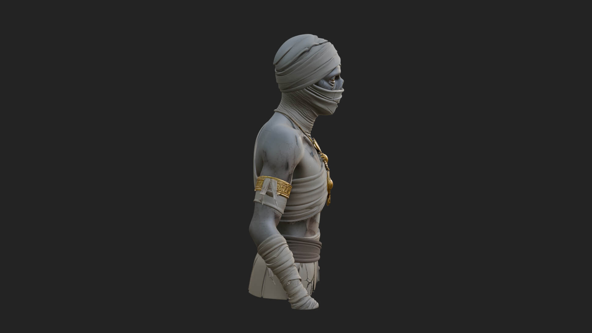 Mummy Warrior Statue Design 6 3D Print Model 3D Model