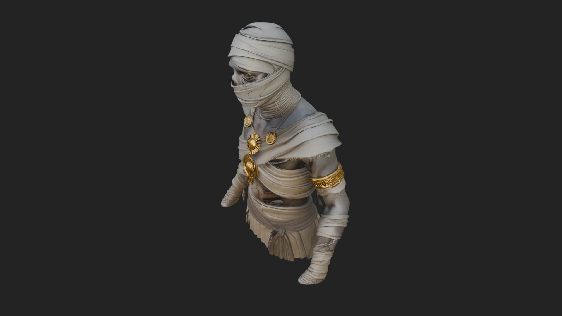 Mummy Warrior Statue Design 6 3D Print Model 3D Model