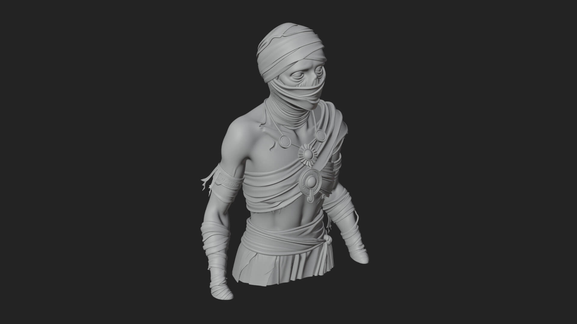 Mummy Warrior Statue Design 6 3D Print Model 3D Model