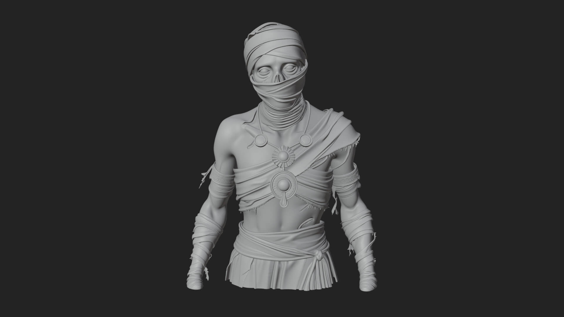 Mummy Warrior Statue Design 6 3D Print Model 3D Model