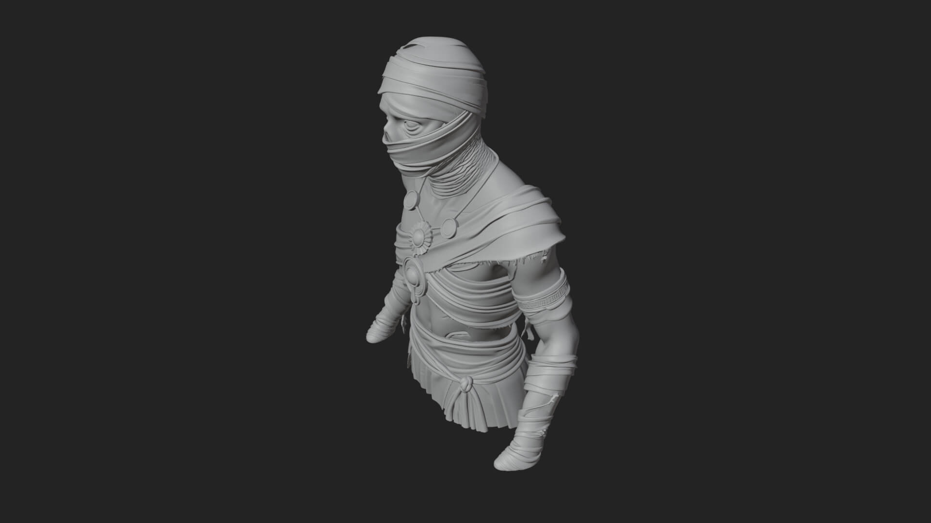 Mummy Warrior Statue Design 6 3D Print Model 3D Model