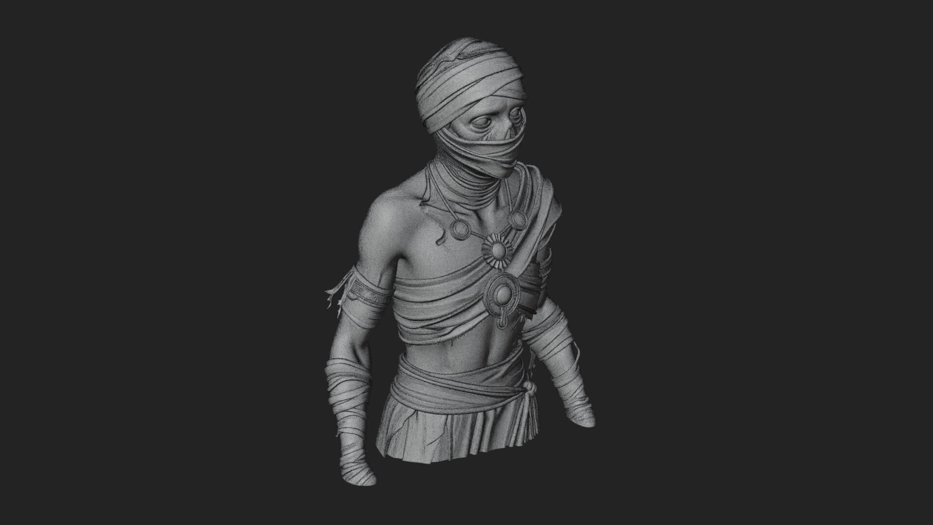 Mummy Warrior Statue Design 6 3D Print Model 3D Model