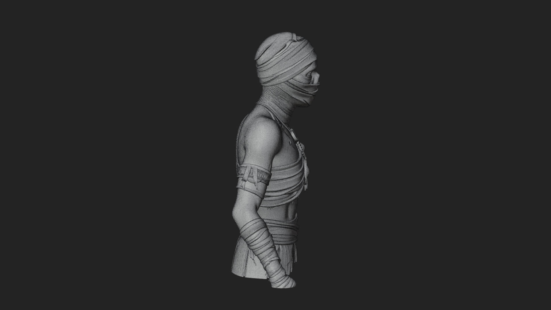 Mummy Warrior Statue Design 6 3D Print Model 3D Model
