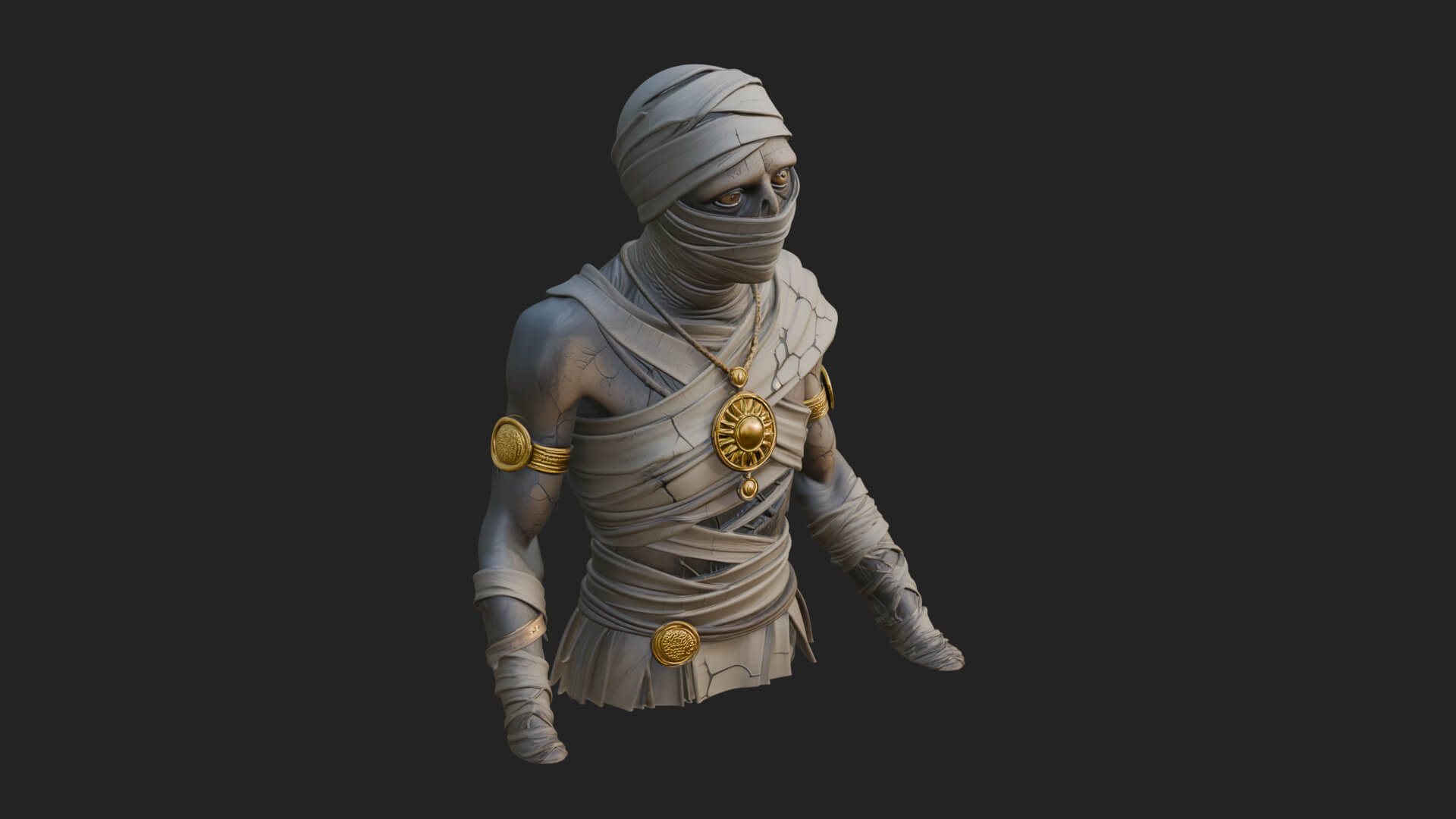 Mummy Warrior Statue Design 7 3D Print Model 3D Model