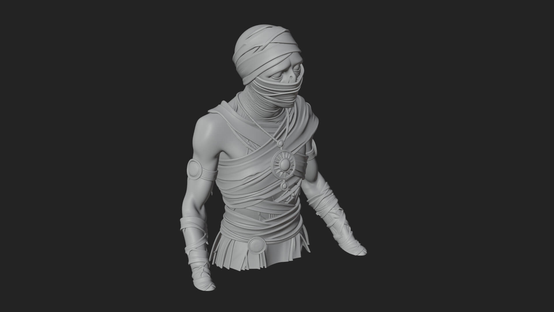 Mummy Warrior Statue Design 7 3D Print Model 3D Model