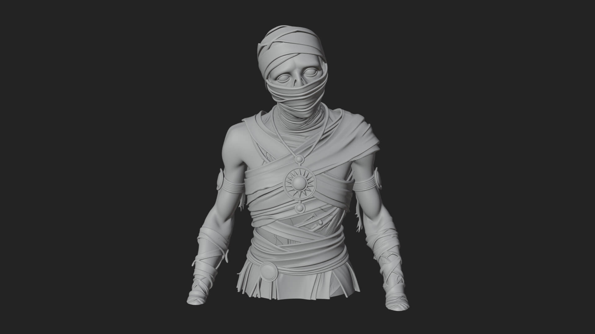 Mummy Warrior Statue Design 7 3D Print Model 3D Model