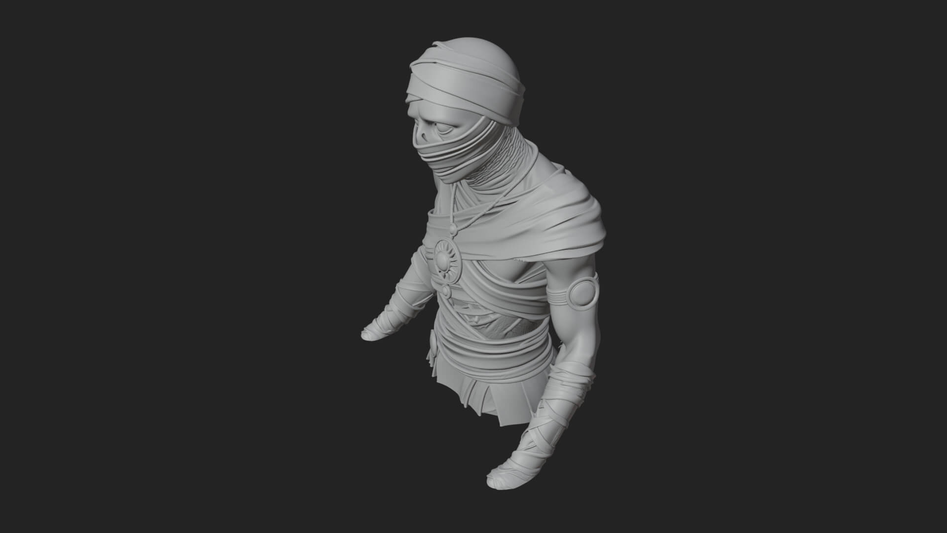 Mummy Warrior Statue Design 7 3D Print Model 3D Model