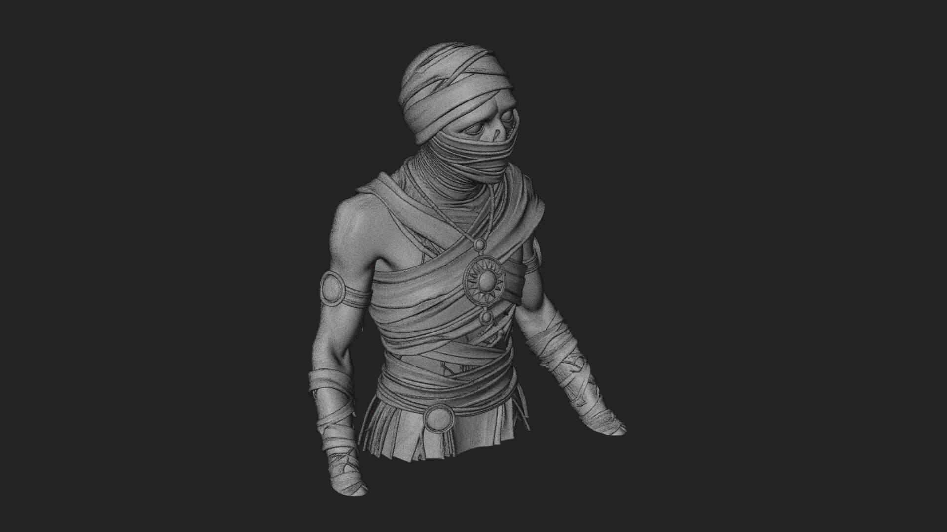 Mummy Warrior Statue Design 7 3D Print Model 3D Model