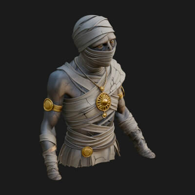 Mummy Warrior Statue Design 7 3D Print Model