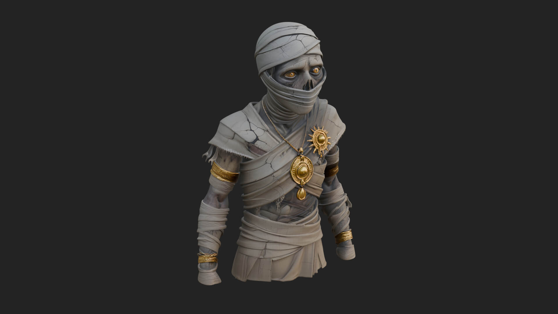 Mummy Warrior Statue Design 8 3D Print Model 3D Model