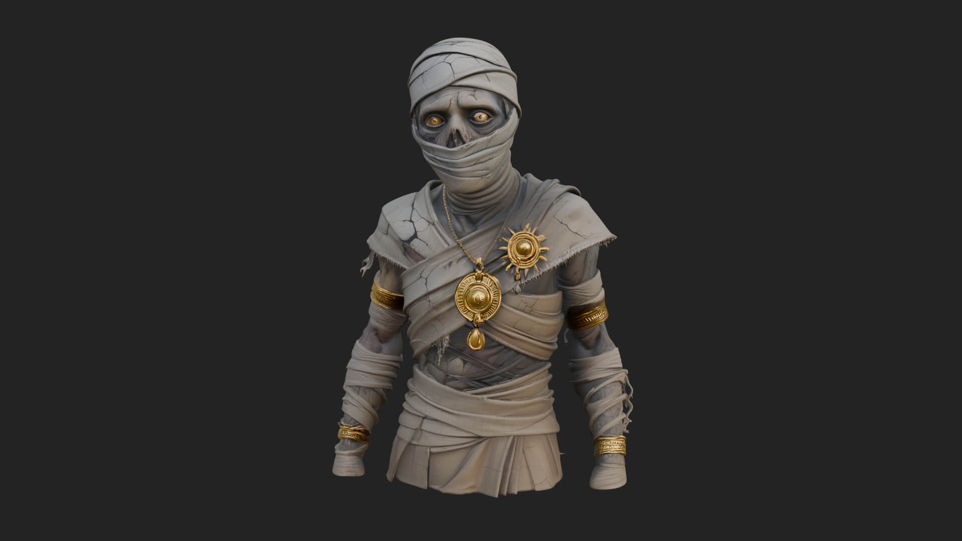 Mummy Warrior Statue Design 8 3D Print Model 3D Model