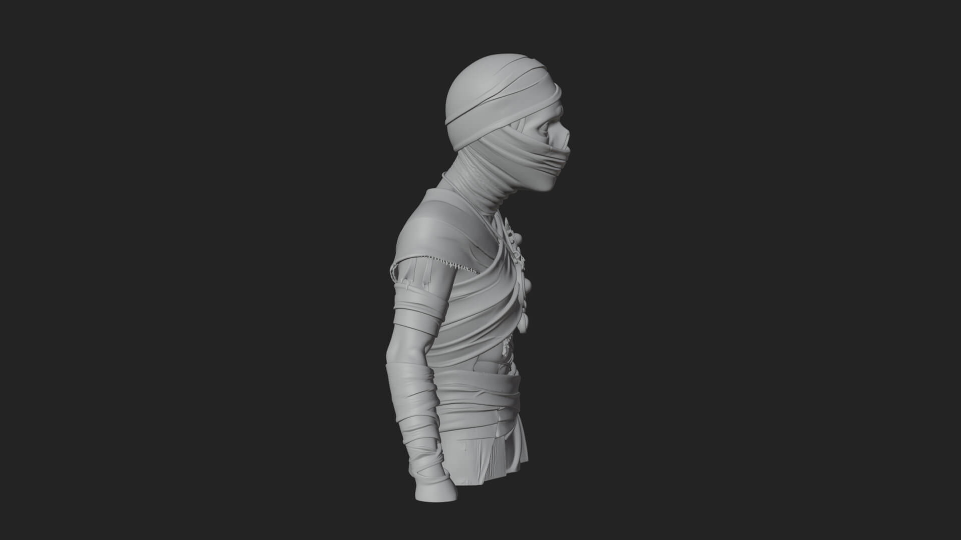 Mummy Warrior Statue Design 8 3D Print Model 3D Model